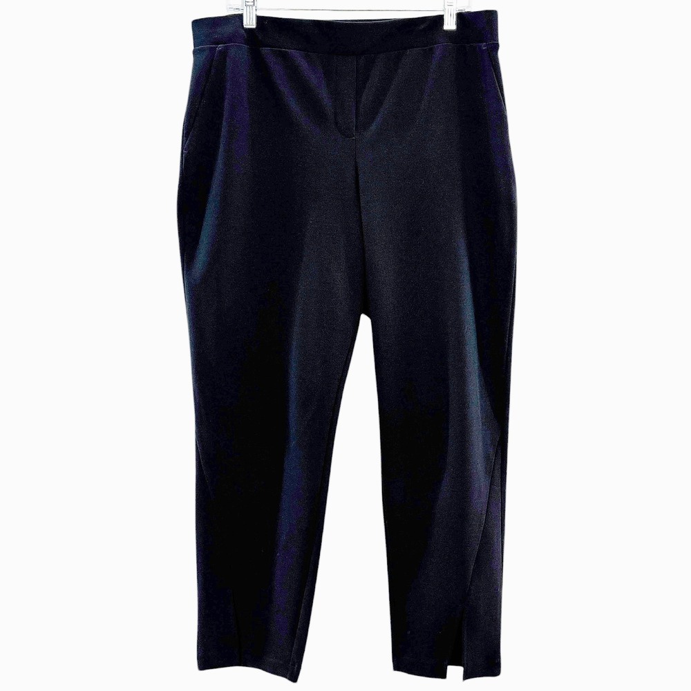 Vince Camuto Dress Pants Women's Large Black Pull-On Stretch Ankle Trousers